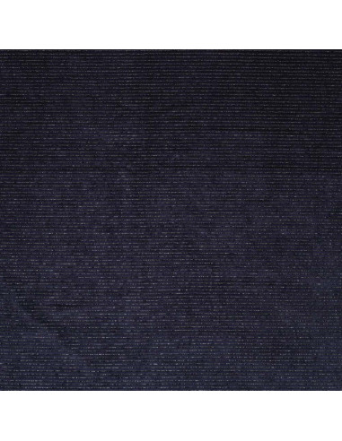 Tissu velours rayé lurex - Bleu marine