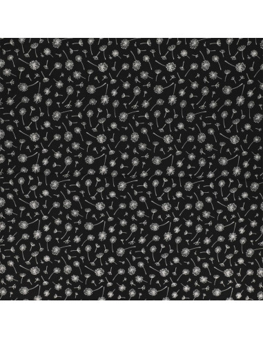 Tissu popeline de coton fantaisie - Ombelle noir
