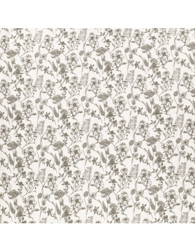 Tissu popeline de coton fantaisie - Nadine taupe