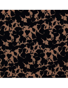 Tissu viscose fantaisie - Oinette beige et noir 2
