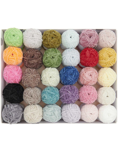 Coffret 30 pelotes de fil Ricorumi Nilli Nilli