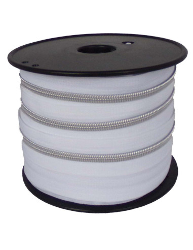 Fermeture nylon 5 mm lurex - Blanc et argent