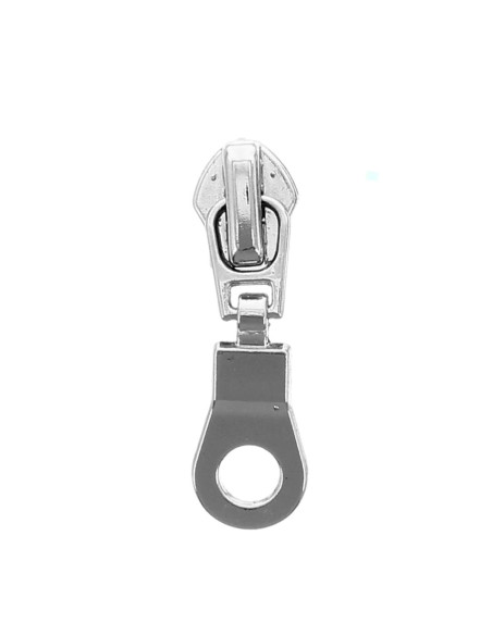Curseur pour fermeture nylon 5 mm - Argent