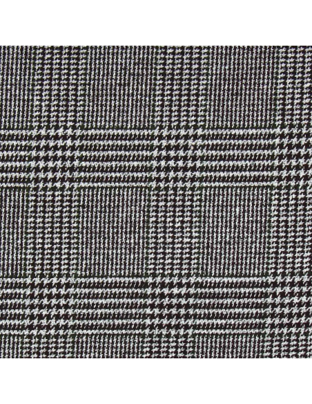 Tissu drap de laine fantaisie pour manteau - Pied de poule marron et kaki