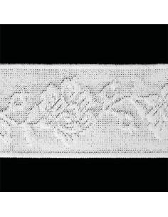 Elastique lingerie façon dentelle fleurs blanc 2