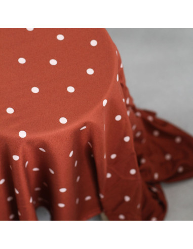 Tissu crêpe de viscose Jolly Dots - Terracotta