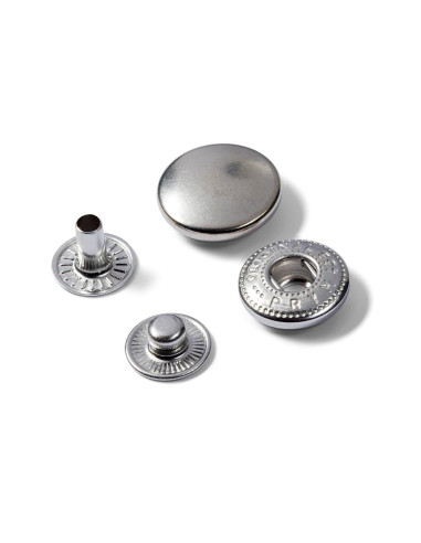 Boite de 10 boutons pression anorak Argent avec outil 15 mm