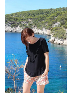 Tissu crêpe de viscose noir - Églantine & Zoé 2
