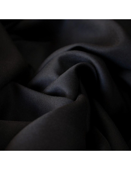 Tissu sergé de viscose noir réglisse - Églantine & Zoé