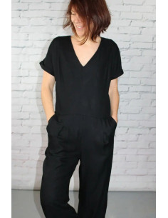 Tissu sergé de viscose noir réglisse - Églantine & Zoé 2