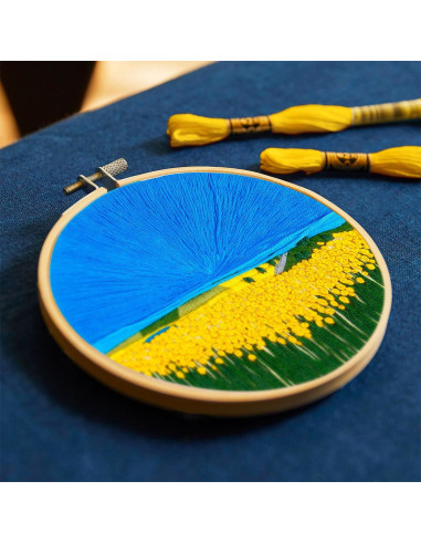 Kit broderie - Champs de tournesols