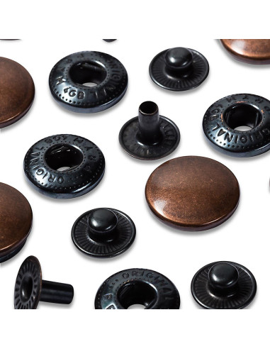 Recharge de 10 boutons pression anorak 15 mm Cuivre