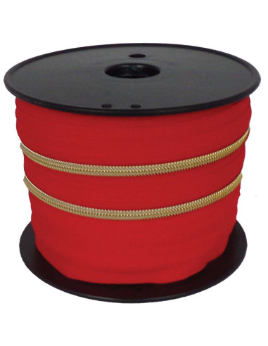 Fermeture nylon 5 mm lurex - Rouge et or