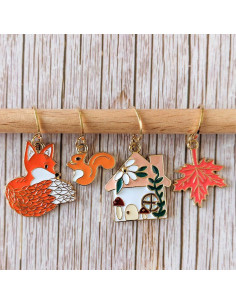 Lot de 4 anneaux marqueurs de maille - Automne