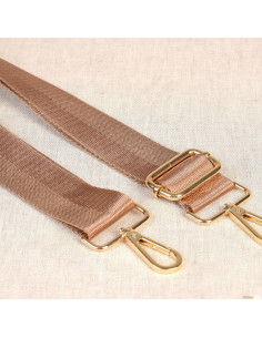 Sangle de sac avec mousquetons - Beige foncé
