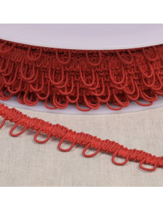 Galon ganse boutonnière élastique - Rouge