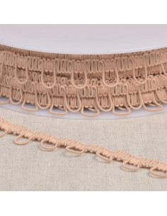 Galon ganse boutonnière élastique - Chair