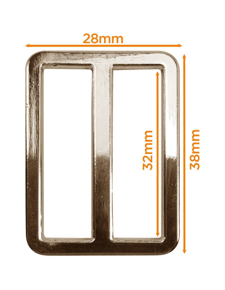 Boucle passant métal premium - Or clair 32 mm