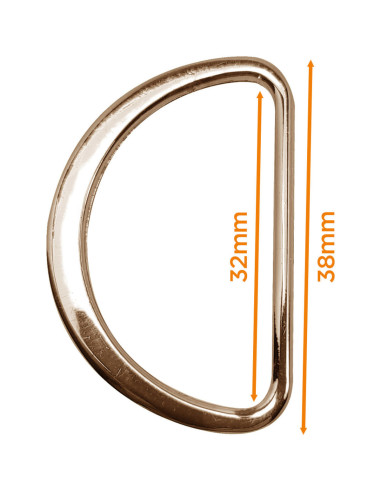 Demi anneau plat soudé 32 mm - Or clair