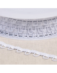 Galon ganse boutonnière élastique - Blanc