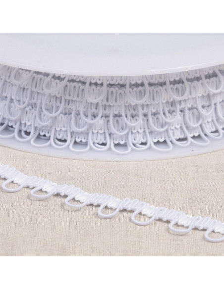 Galon ganse boutonnière élastique - Blanc