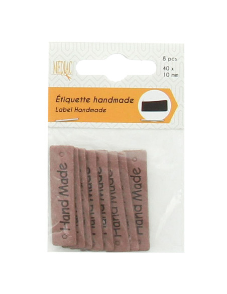 Lot de 6 étiquettes simili - Hand Made beige