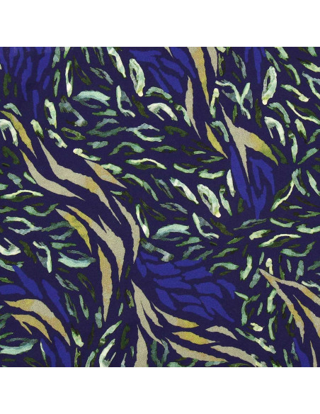 Tissu viscose fantaisie - Zaiba bleu et vert