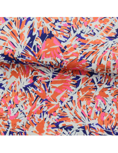 Tissu viscose fantaisie - Fizia bleu et rose