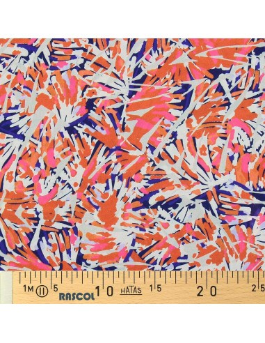 Tissu viscose fantaisie - Fizia bleu et rose
