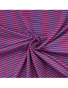 Tissu jersey rayé marin - Violet et pétunia