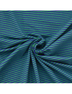 Tissu jersey rayé marin - Bleu et vert