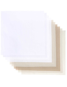 Lot de 10 coupons de tissus spécial broderie - Pebble