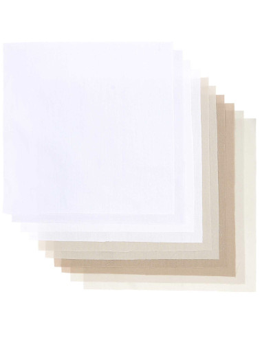 Lot de 10 coupons de tissus spécial broderie - Pebble