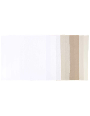 Lot de 10 coupons de tissus spécial broderie - Pebble