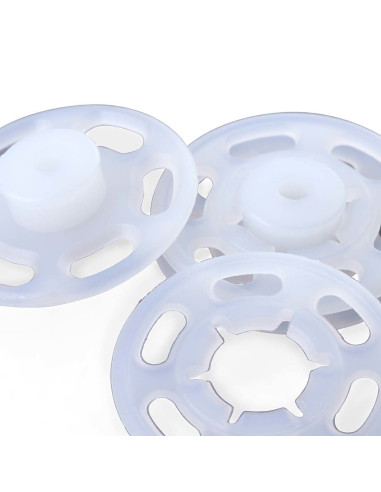 Boutons pression plastiques transparents 13 mm