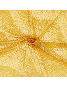 Tissu dentelle Mila - Jaune moutarde