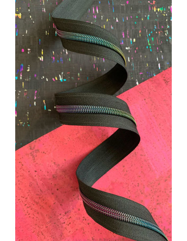 Fermeture nylon 5 mm 274 cm - Noir maille iridescente