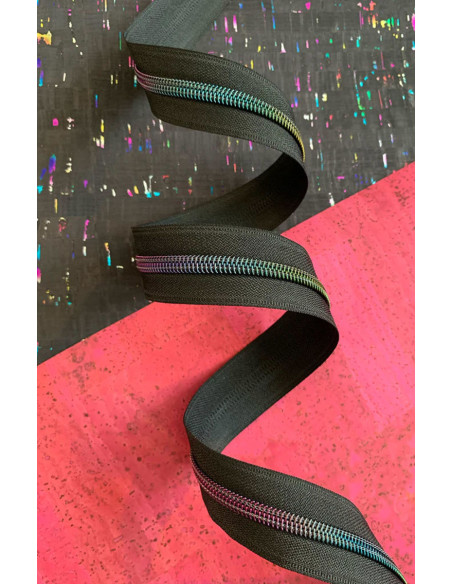 Fermeture nylon 5 mm 274 cm - Noir maille iridescente