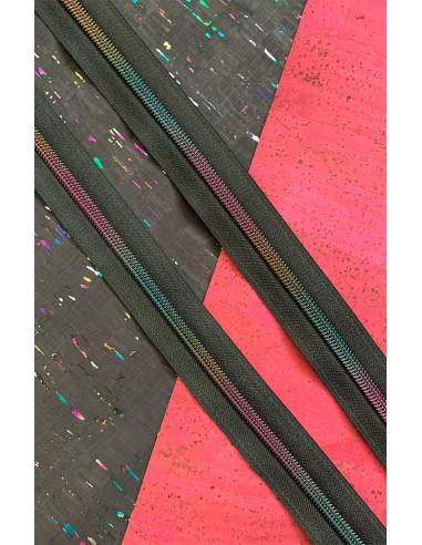 Fermeture nylon 5 mm 274 cm - Noir maille iridescente