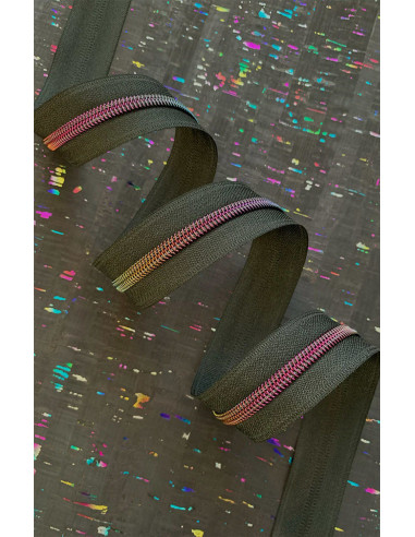 Fermeture nylon 5 mm 274 cm - Noir maille iridescente