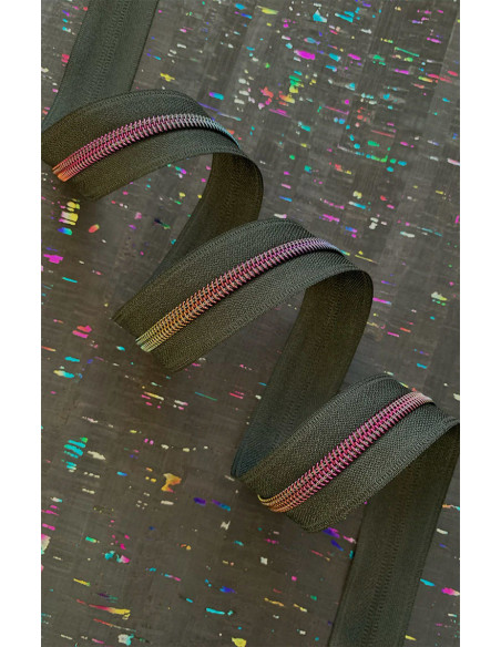 Fermeture nylon 5 mm 274 cm - Noir maille iridescente