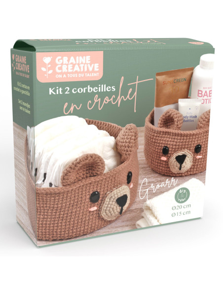 Kit crochet 2 corbeilles - Ours