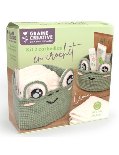 Kit crochet 2 corbeilles - Grenouille