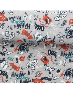Tissu popeline de coton - Cool gris et bleu