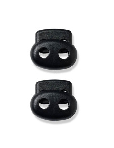 Arrêts cordons plastique avec 2 trous - Noir 2