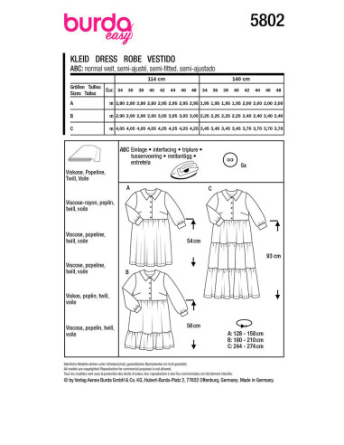 Patron de robe - Burda 5802