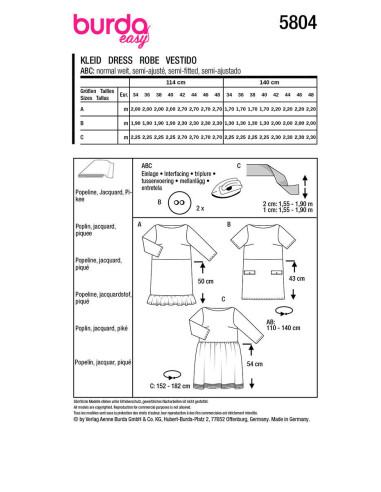 Patron de robe - Burda 5804