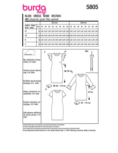 Patron de robe - Burda 5805