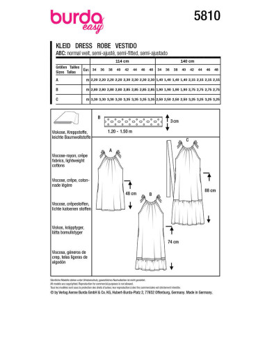 Patron de robe - Burda 5810
