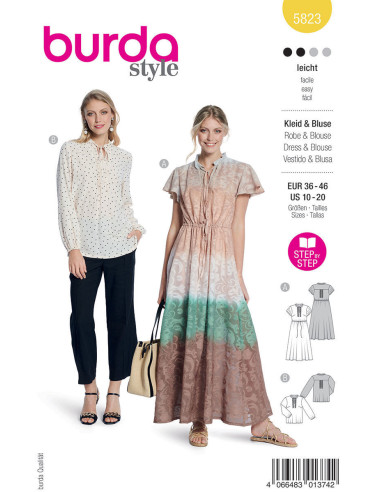 Patron de robe et blouse - Burda 5823